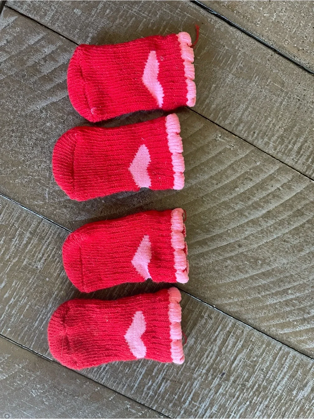 Pink Dog Paw Socks and Matching Pink Booties Set with Carry Pouch